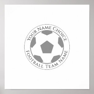 Jouw naam plus naam van Football team Poster