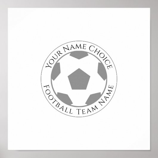 Jouw naam plus naam van Football team Poster (Voorkant)