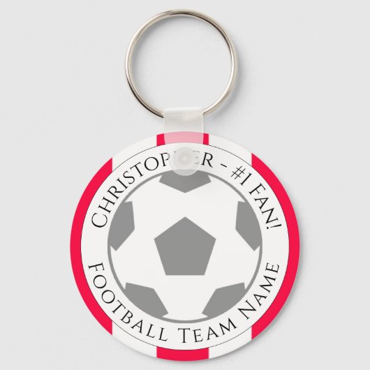 Jouw naam plus naam van Football team Sleutelhanger (Voorkant)