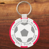 Jouw naam plus naam van Football team Sleutelhanger (Voorkant)