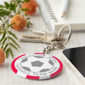 Jouw naam plus naam van Football team Sleutelhanger (Zijkant)