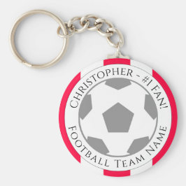 Jouw naam plus naam van Football team Sleutelhanger