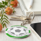 Jouw naam plus naam van Football team Sleutelhanger (Zijkant)