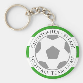 Jouw naam plus naam van Football team Sleutelhanger