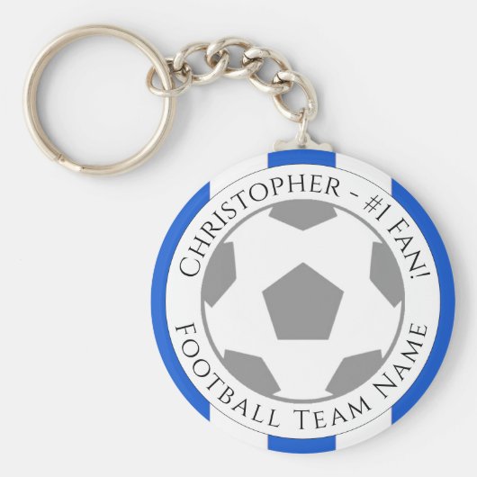 Jouw naam plus naam van Football team Sleutelhanger (Voorkant)