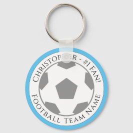 Jouw naam plus naam van Football team Sleutelhanger