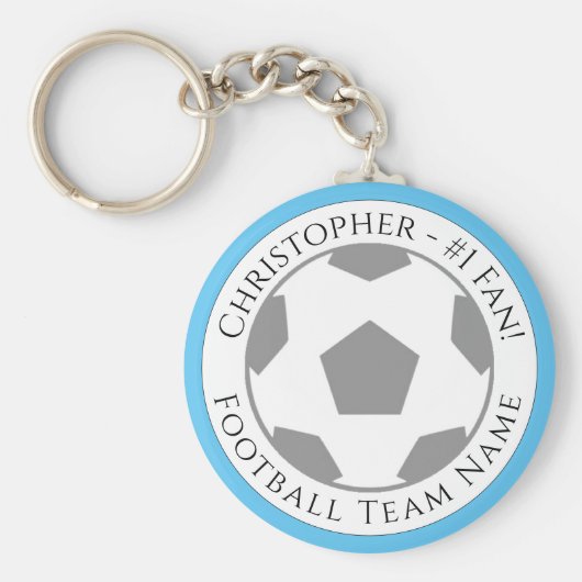 Jouw naam plus naam van Football team Sleutelhanger (Voorkant)