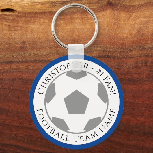 Jouw naam plus naam van Football team Sleutelhanger (Voorkant)