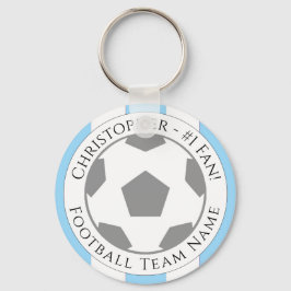 Jouw naam plus naam van Football team Sleutelhanger