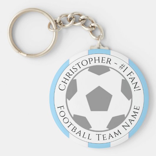 Jouw naam plus naam van Football team Sleutelhanger (Voorkant)