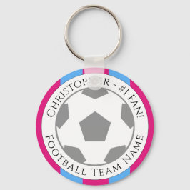 Jouw naam plus naam van Football team Sleutelhanger