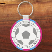 Jouw naam plus naam van Football team Sleutelhanger (Voorkant)