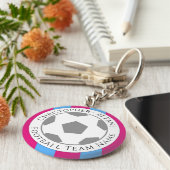 Jouw naam plus naam van Football team Sleutelhanger (Zijkant)