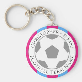 Jouw naam plus naam van Football team Sleutelhanger