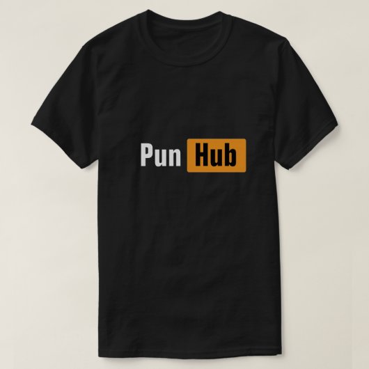 Jouw naam Pun Hub Meme Design T-Shirt (Design voorkant)