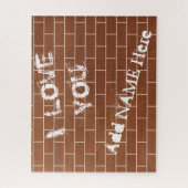 Jouw naam Puzzle - een bakstenen muur - ik hou van Legpuzzel (Verticaal)