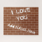Jouw naam Puzzle - een bakstenen muur - ik hou van Legpuzzel (Horizontaal)