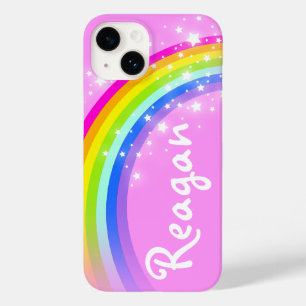 Jouw naam regenboogroze hemifoon Case-Mate iPhone case
