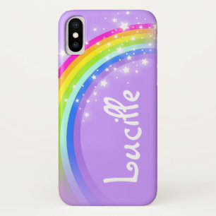 Jouw naam regenboogviolet sky iphone case