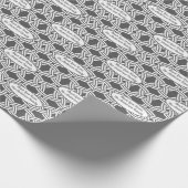 Jouw naam Retro-kerstschaduwen van grijze MCM-wikk Cadeaupapier (Hoek)