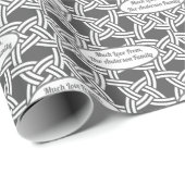 Jouw naam Retro-kerstschaduwen van grijze MCM-wikk Cadeaupapier (Rol Hoek)