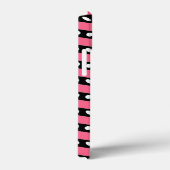 Jouw naam roze en zwarte strepen met Stippen Case-Mate iPhone Case (Achterkant / Rechts)