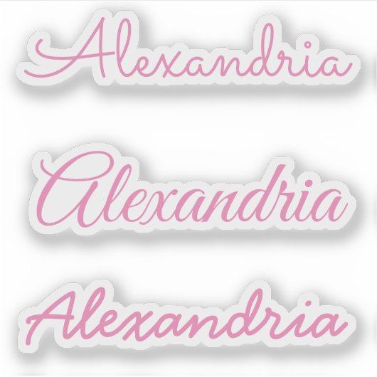 Jouw naam roze handgeschreven Script-versies Sticker (Voorkant)