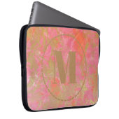 Jouw naam roze marmer Gold van het moderne patroon Laptop Sleeve (Voorkant Rechts)