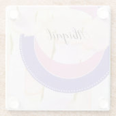 Jouw naam,  roze waterverf abstract, glazen onderzetter (Achterkant)