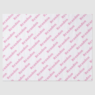 jouw naam roze/witte verjaardagstekst tissuepapier