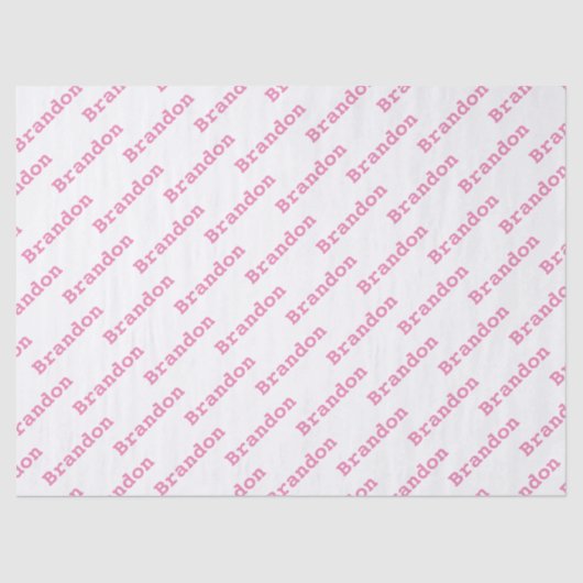 jouw naam roze/witte verjaardagstekst tissuepapier (Voorkant)