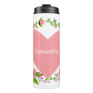 Jouw naam(s) in een aangepaste harttumbler thermosbeker