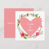 Jouw naam(s) in een Hart-aangepaste uitnodigingen (Voorkant / Achterkant)