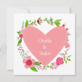 Jouw naam(s) in een Hart-aangepaste uitnodigingen (Voorkant)