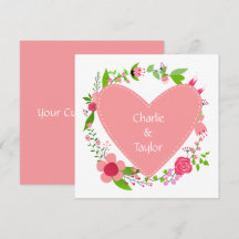 Jouw naam(s) in een Hart-aangepaste uitnodigingen