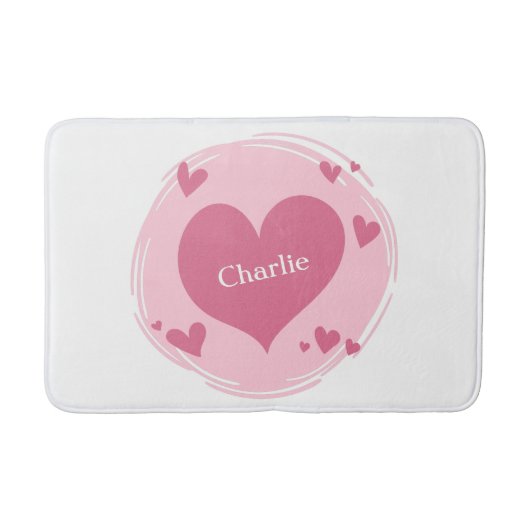 Jouw naam(s) in een hartbadmats badmat (Voorkant)
