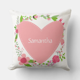 Jouw naam(s) in een hartuitwerpkussen buitenkussen