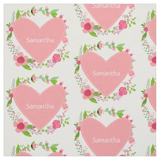 Jouw naam(s) in een Heart custom fabric Stof (Swatch)