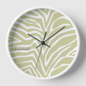 Jouw naam Sage Green Zebra Elke kleur Dierenprint (Voorkant)