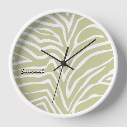 Jouw naam Sage Green Zebra Elke kleur Dierenprint (Voorkant)