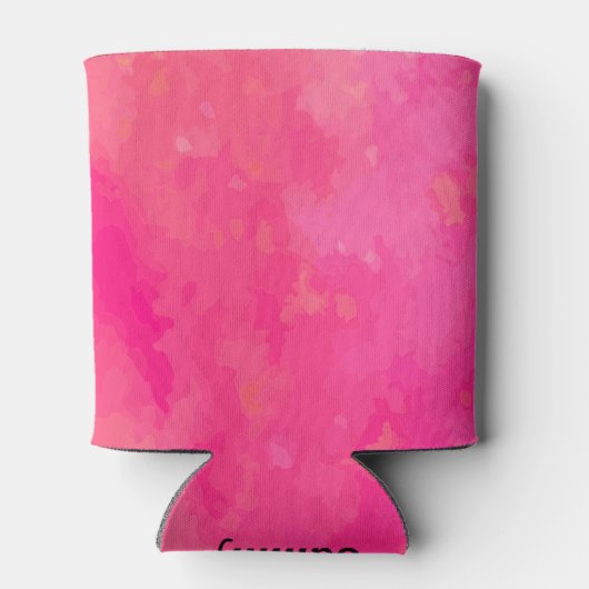 Jouw naam-schaduwen van roze toevoegen blikjeskoeler (Achterkant)