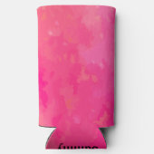 Jouw naam-schaduwen van roze toevoegen seltzer blikjeskoeler (Achterkant)