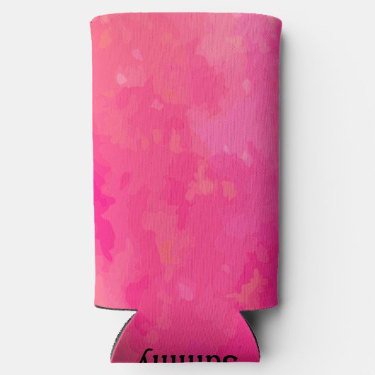 Jouw naam-schaduwen van roze toevoegen seltzer blikjeskoeler (Achterkant)