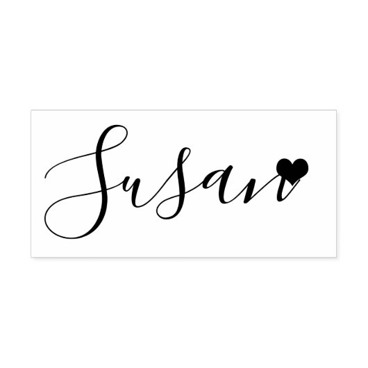 Jouw naam schattig script handtekening rubberstempel (Afrduk)