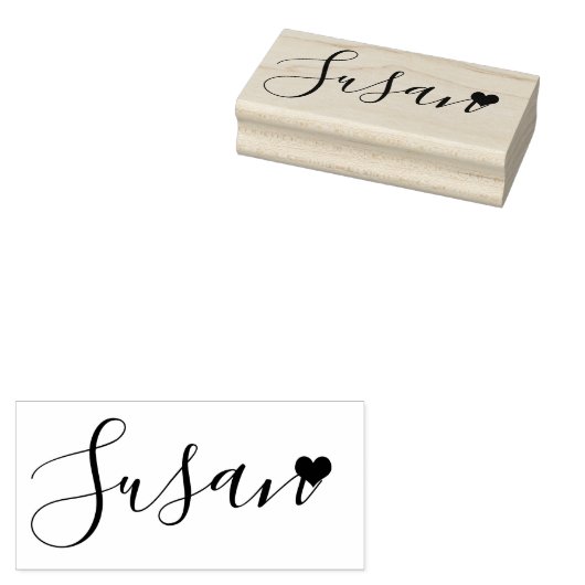 Jouw naam schattig script handtekening rubberstempel (Gestempeld)