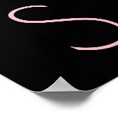 Jouw naam schoonheidssalon floral glitter roze zwa poster (Hoek)