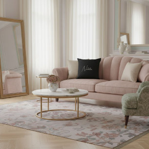Jouw naam script elegant chic zwart en wit kussen