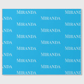 Jouw naam Script  Ocean Blue Cadeaupapier (Vlak)
