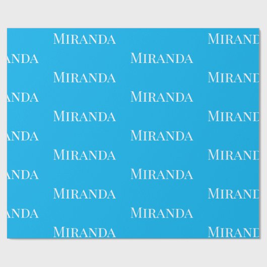 Jouw naam Script  Ocean Blue Cadeaupapier (Vlak)