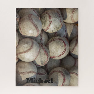 Jouw naam Sluiten Baseball - Kunstfoto Sport Legpuzzel